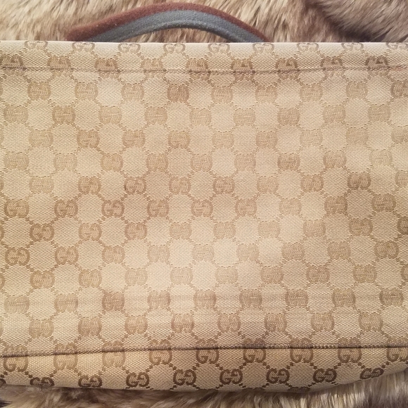 Gucci Monogram Web Carry on Travel Duffle Vintage Canvas w/Blue leather - Picture 9 of 16